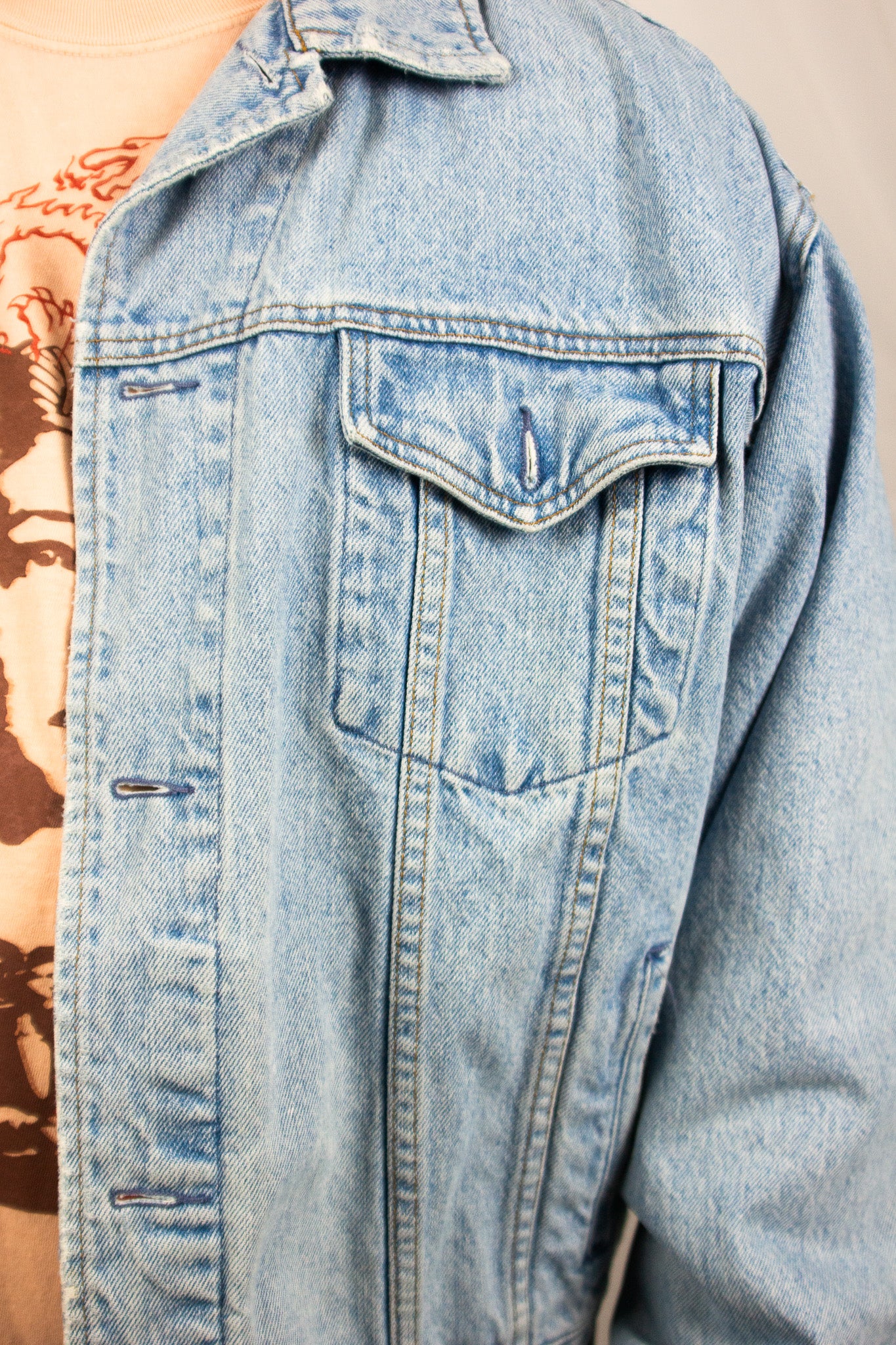 Caged Bird Vintage Denim Jacket