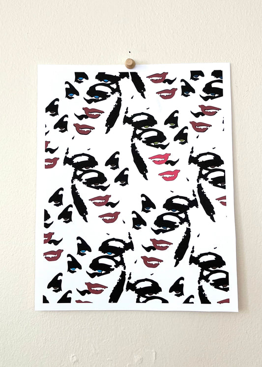 Faces Textile Print